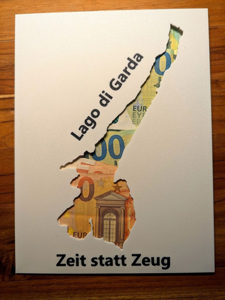 Individuelle 3D-gedruckte Gardasee-Bilderrahmenscheibe – Kreatives Geschenk für Reisende und Italien-Liebhaber