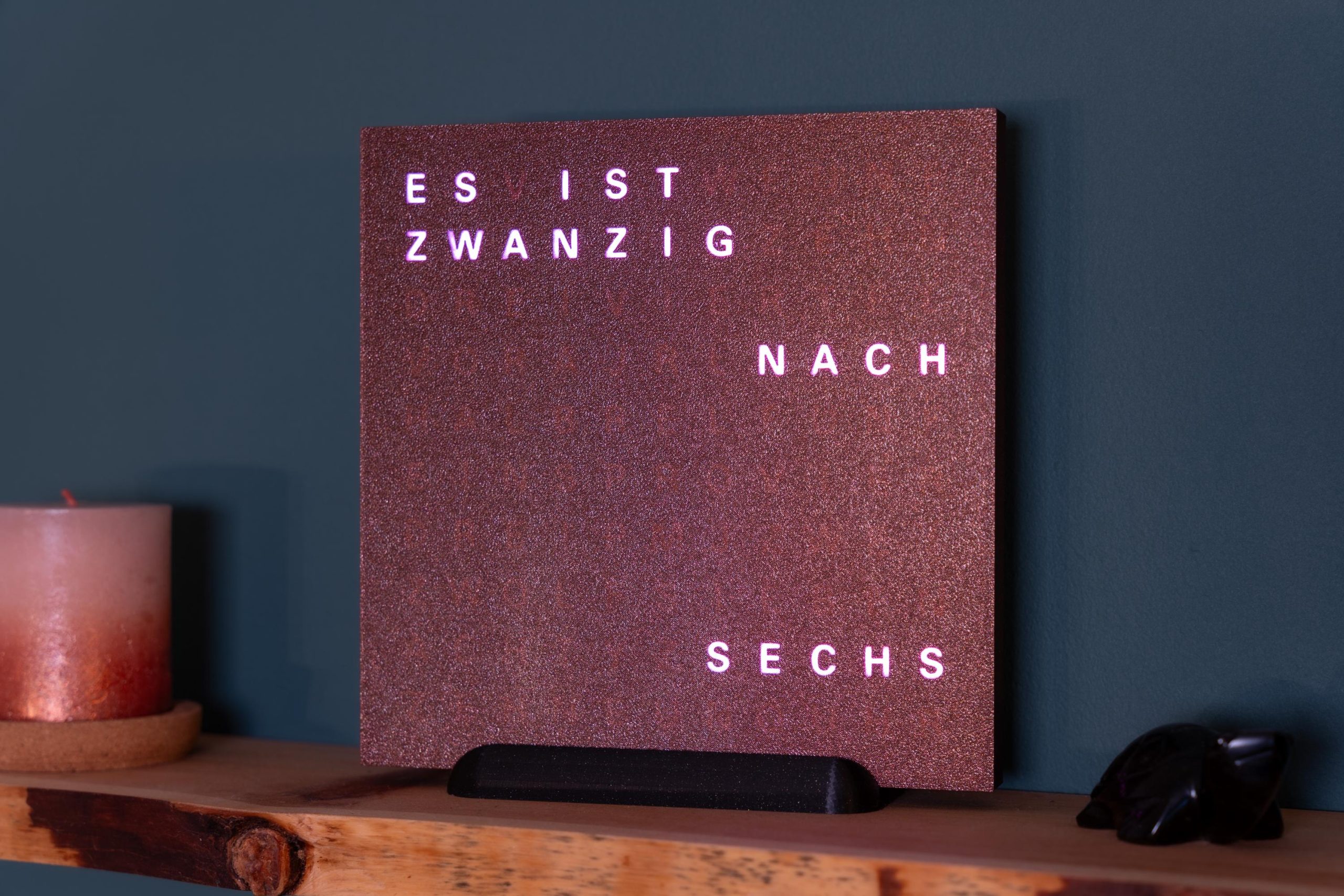 Wortuhr Bausatz DIY – 3D-gedrucktes Gehäuse für ESP8266 & RGB-LEDs, Deutsch & Englisch (Elektronik nicht enthalten) – Bild 2