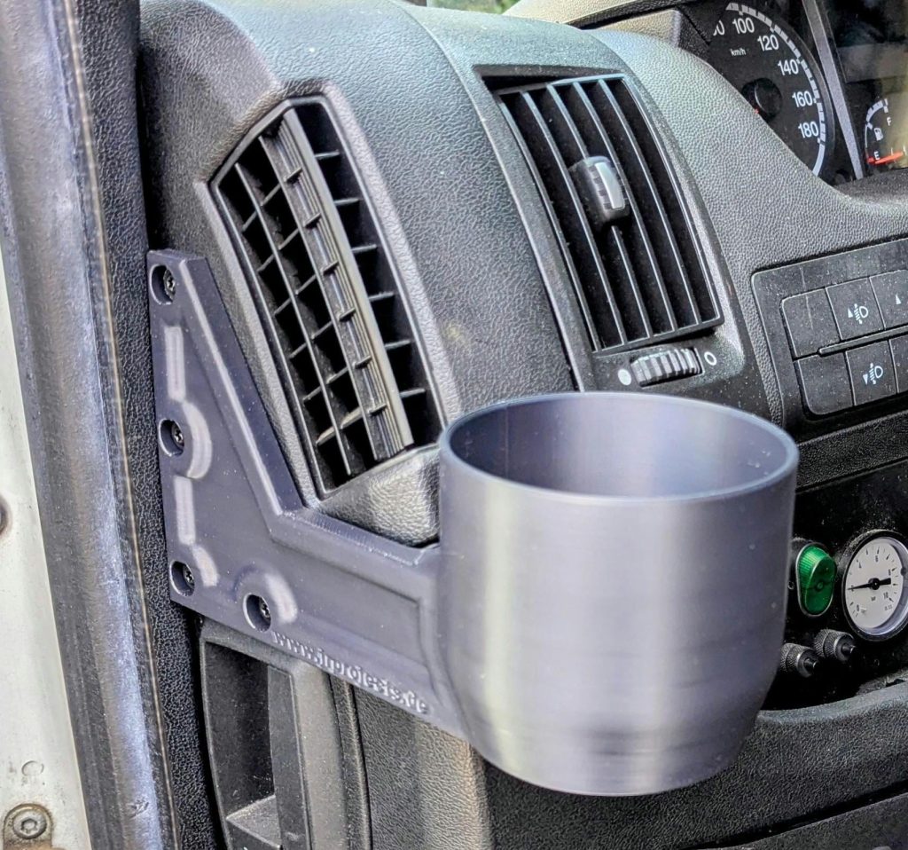 Getränkehalter Fiat Ducato Citroën Jumper Peugeot Boxer – 3D-gedruckt, ASA, UV-beständig, bis 1,5L