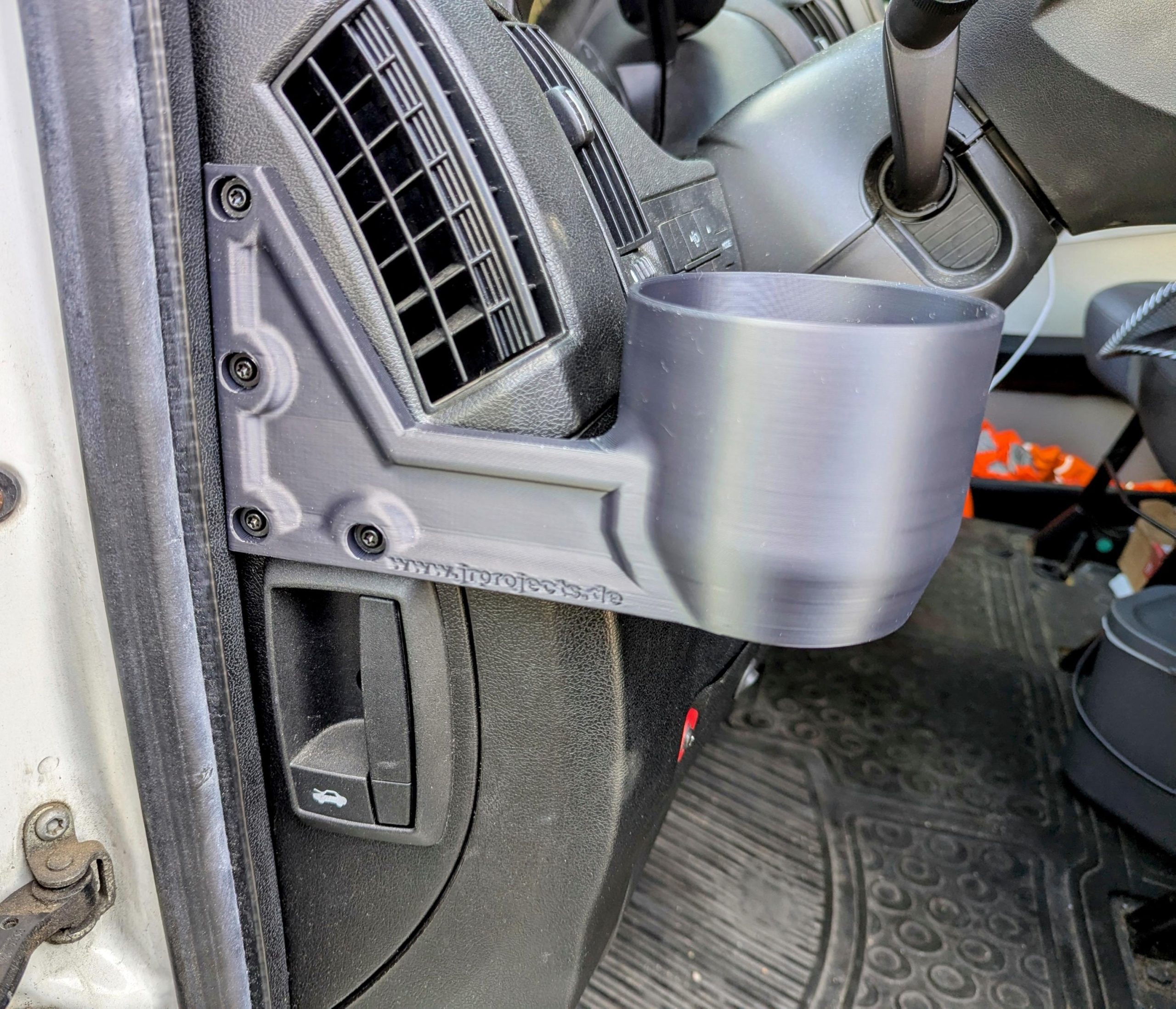 Getränkehalter Fiat Ducato Citroën Jumper Peugeot Boxer – 3D-gedruckt, ASA, UV-beständig, bis 1,5L – Bild 3